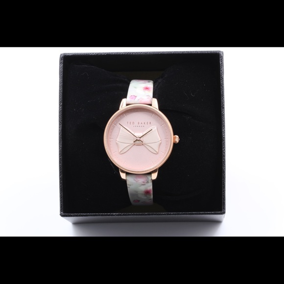 Ted Baker Womens Floral Rose Gold Leather Watch - Picture 3 of 8